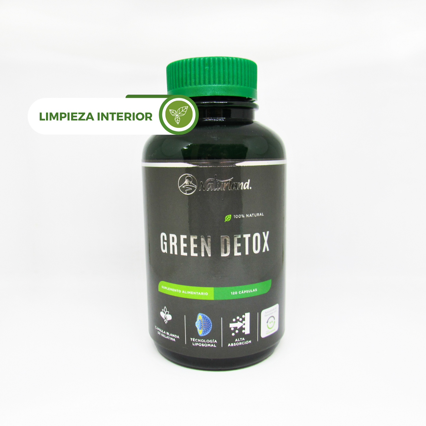 Green Detox - Clorofila, Chlorella y Spirulina - Naturland 120 Capsulas Blandas