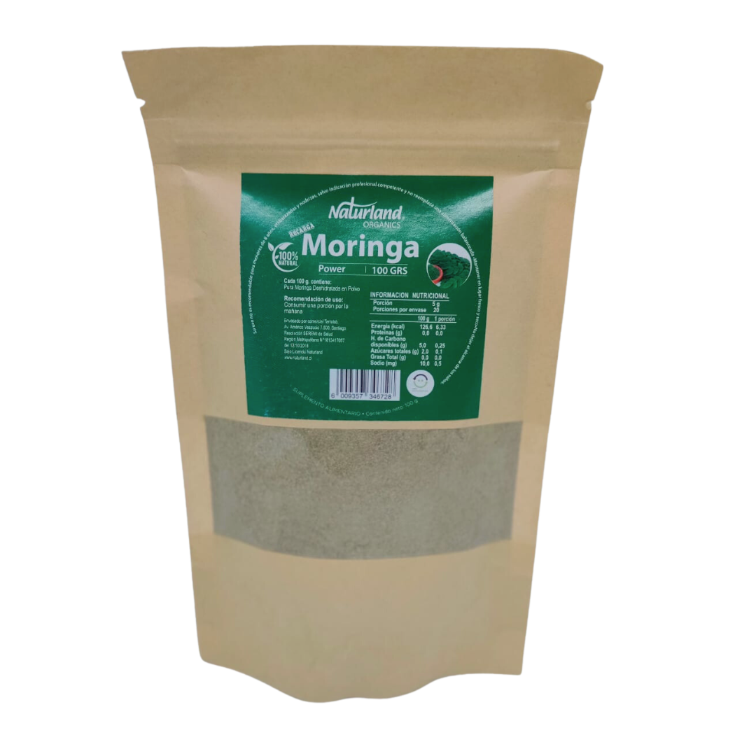 MORINGA EN POLVO 100 GRS 100% NATURAL -RECARGA