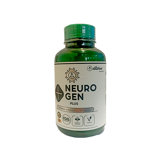 Neurogen Plus Naturland - L-Treonato de Magnesio 492mg con 8mg de Astaxantina - Mejora el rendimiento Cognitivo y Cerebral 90 Capsulas vegano