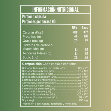 Terraflora Vegano 11 Probióticos + Prebiótico Naturland 90 Cápsulas