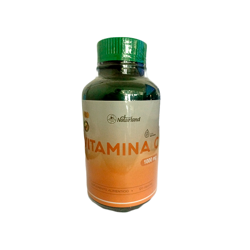 Vitamina C en Polvo Puro 1000mg Naturland 120 Capsulas