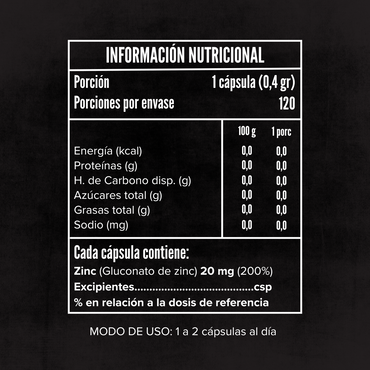 Zinc 120 Comprimidos 20mg - Naturland