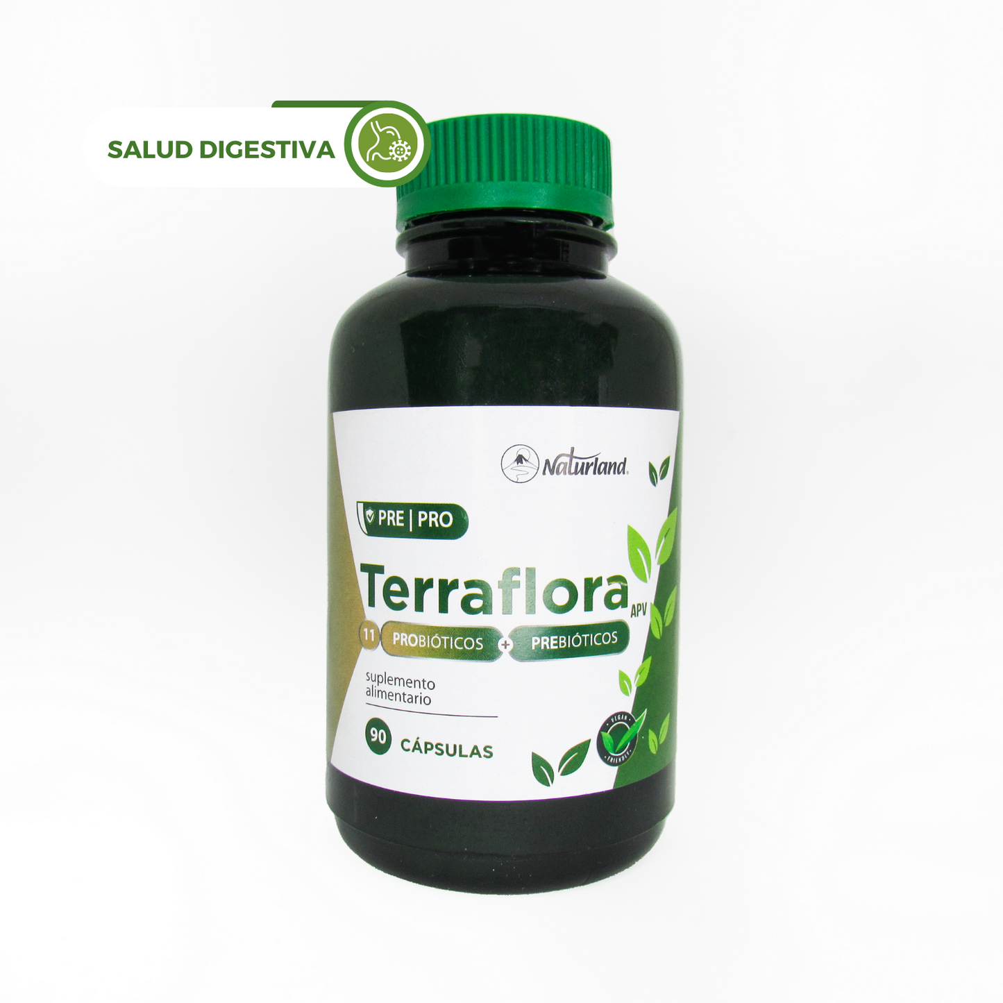 Terraflora Vegano 11 Probioticos más prebiotico Naturland 90 Capsulas