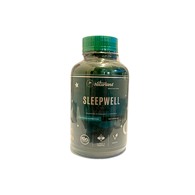 Sleep Well Naturland - Bisglicinato de Magnesio 250mg con L-Triptofano 250mg - 120 Capsulas Vegano