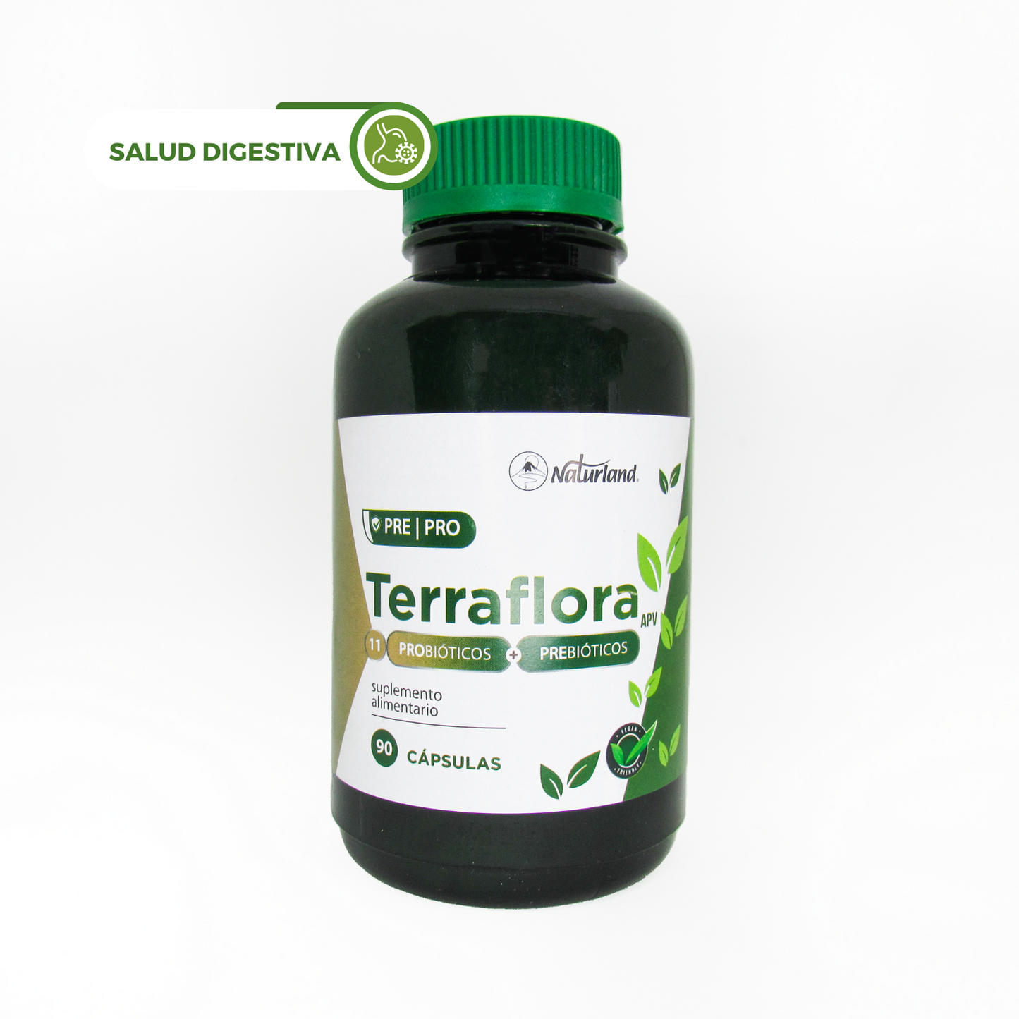 Terraflora Vegano 11 Probióticos + Prebiótico Naturland 90 Cápsulas