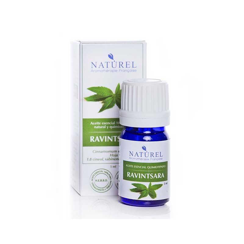 Aromaterapia Ravintsara 5ml Naturel. Es un aceite energizante, anti viral,  que estimula el sistema inmune. Apropiado para prevenir  y controlar resfriados y catarros
