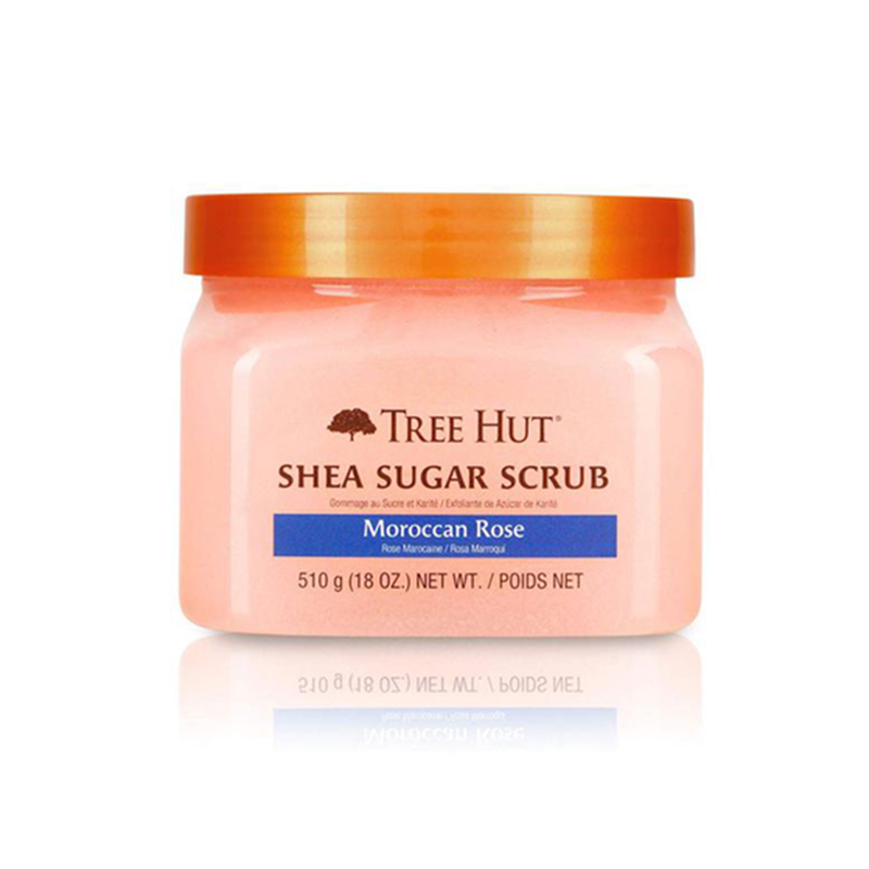 Exfoliante facial Moroccan Rose 510g Tree Hut. Con un agradable aroma a Rosa Mraroquí