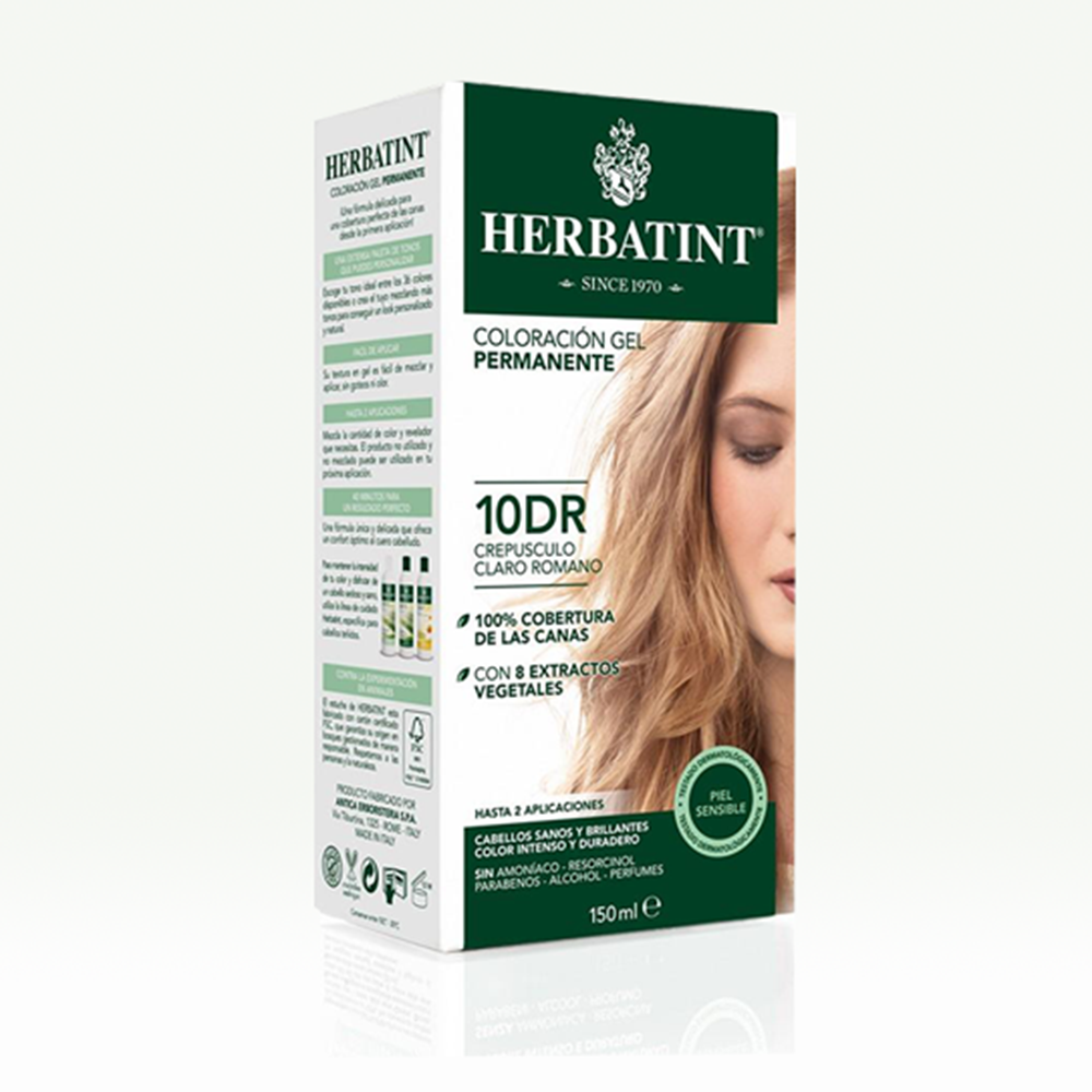 Tintura Permanente Natural HERBATINT - 10DR Rubio Dorado Cobrizo