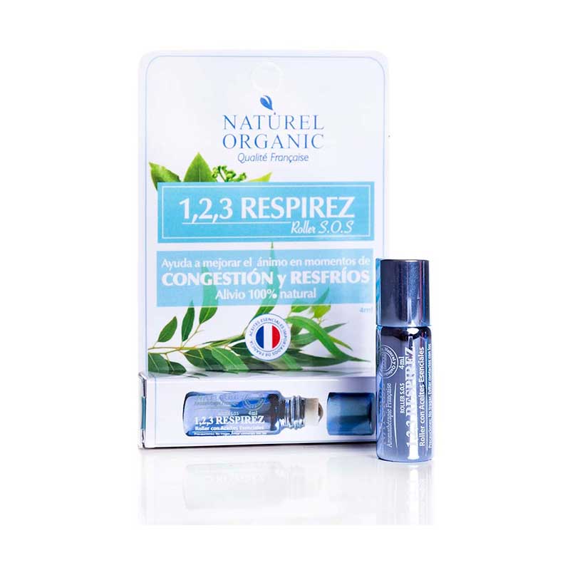 Roller SOS 1,2,3 Respirez 4ml Naturel. Para aliviar la congestiÃƒÂ ³n y resfrÃƒÂ ­os.